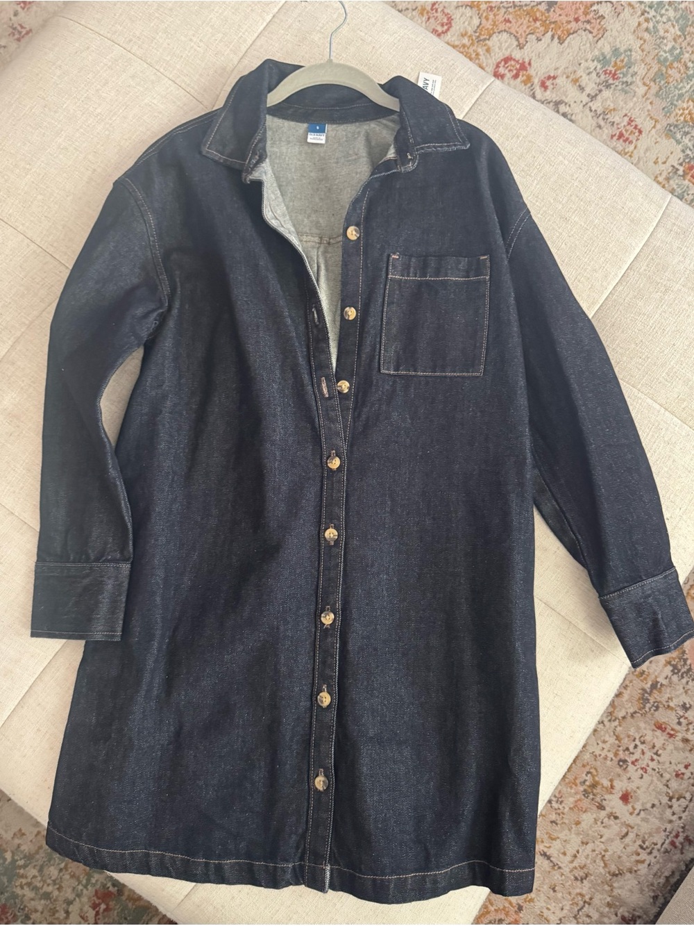 Old Navy Dark Blue Denim Shirt Dress